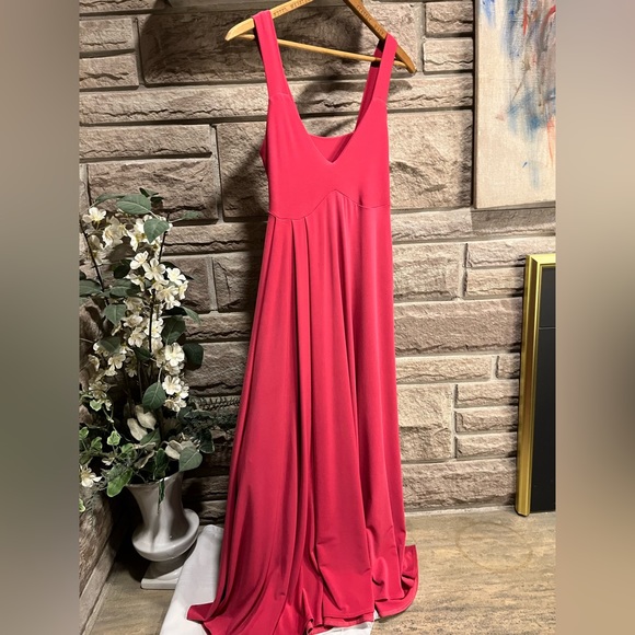 Simply midi pink stretch a-line dress. Size M - Picture 2 of 4